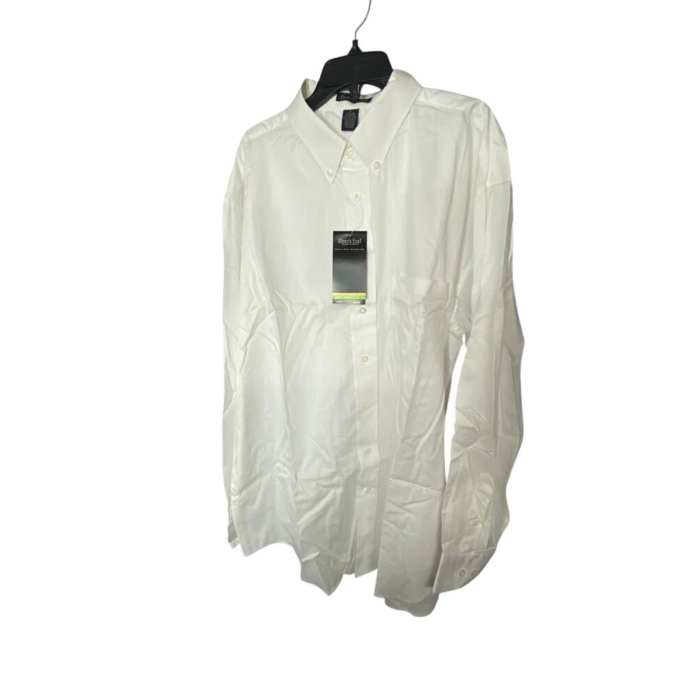 River's End Men's Size L Long Sleeve Classic Dress Shirt Solid White Formal NWT